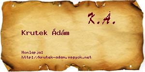 Krutek Ádám névjegykártya